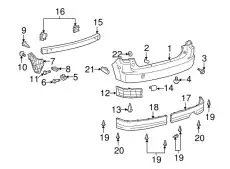 EXTENSION, RR BUMPER 5215252901 TOYOTA / LEXUS