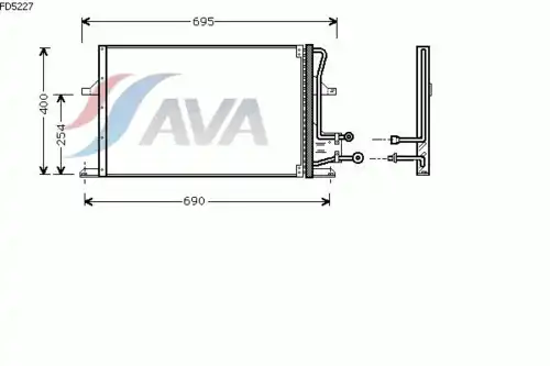 Радиатор кондиционера (конденсатор) AVA FD5227