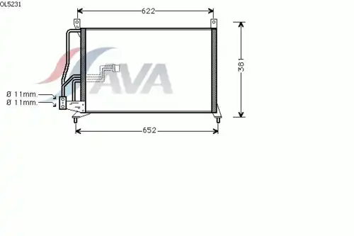 Радиатор кондиционера (конденсатор) AVA OL5231