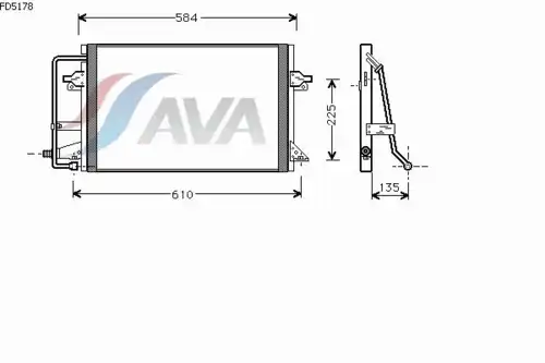 Радиатор кондиционера (конденсатор) AVA FD5178