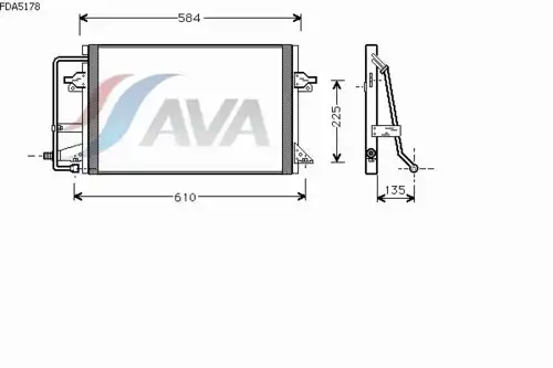 Радиатор кондиционера (конденсатор) AVA FDA5178