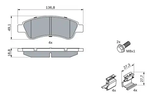 Тормозные колодки дисковые BOSCH 0 986 494 623