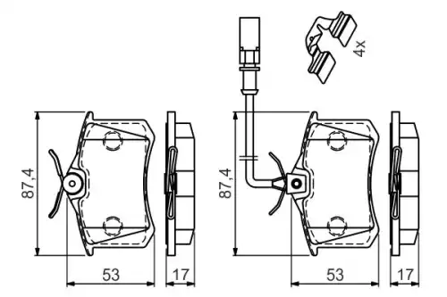 Тормозные колодки дисковые BOSCH 0 986 494 599
