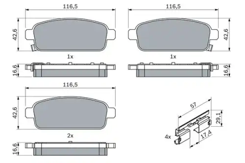 Тормозные колодки дисковые BOSCH 0 986 494 634