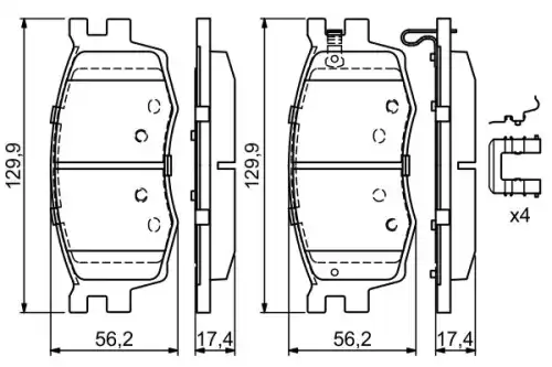 Тормозные колодки дисковые BOSCH 0986494617