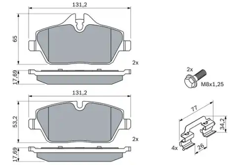 Тормозные колодки дисковые BOSCH 0 986 494 588