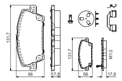 Тормозные колодки дисковые BOSCH 0 986 494 611