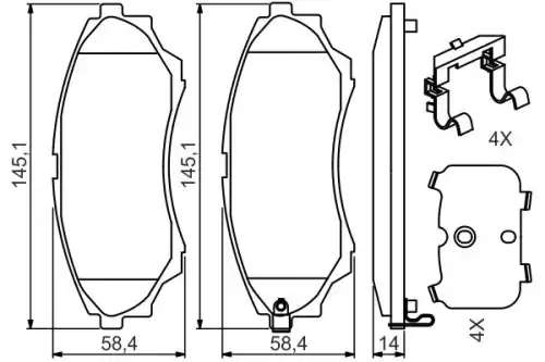 Тормозные колодки дисковые BOSCH 0 986 494 587