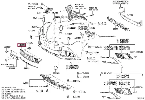 Решетка радиатора TOYOTA / LEXUS 5311202680