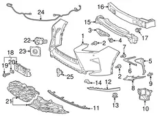 GARNISH, RADIATOR GR 531410E060 TOYOTA / LEXUS