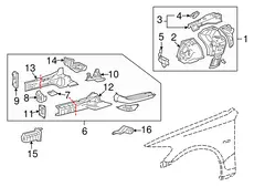 APRON SUB-ASSY, FR 5370230810 TOYOTA / LEXUS