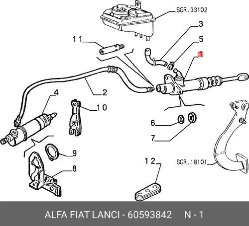 Цилиндр сцепления ALFA ROMEO 60593842