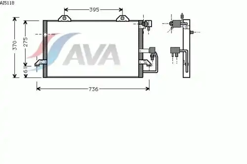 Радиатор кондиционера (конденсатор) AVA AI5118
