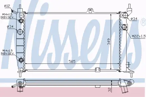 Радиатор кондиционера (конденсатор) NISSENS 63253A
