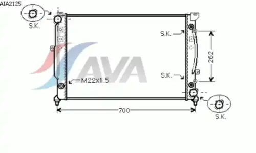 Радиатор системы охлаждения двигателя AVA AIA2125