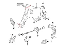 PANEL, QUARTER, LH 616123A231 TOYOTA / LEXUS