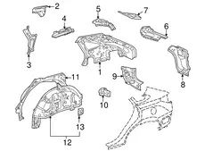 GUSSET, QUARTER 6164548040 TOYOTA / LEXUS