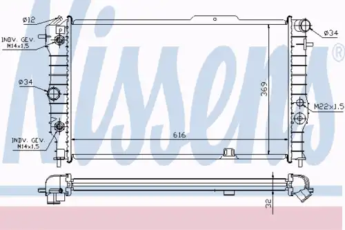 Радиатор кондиционера (конденсатор) NISSENS 63064A