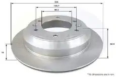 Тормозной диск COMLINE ADC2413V вентилируемый , задняя ось
