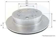 Тормозной диск COMLINE ADC2404V вентилируемый , задняя ось