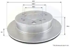 Тормозной диск COMLINE ADC2404V вентилируемый , задняя ось