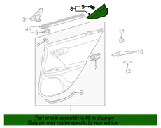 BRACKET, RR DOOR RR 6749876010 TOYOTA / LEXUS