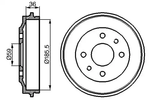 Тормозной барабан BOSCH 0 986 477 055