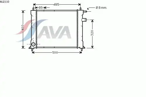Радиатор системы охлаждения двигателя AVA AU2110