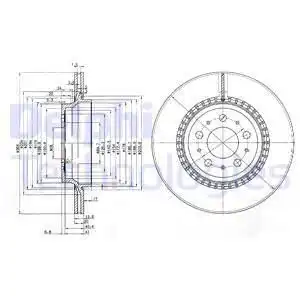 Тормозной диск DELPHI BG3782C вентилируемый , задняя ось
