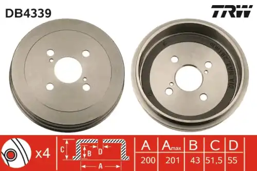 Тормозной барабан TRW DB4339