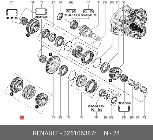 Шестерня КПП RENAULT 326106387R