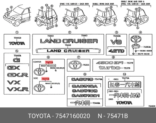  ЭМБЛЕМА 7547160020 TOYOTA / LEXUS