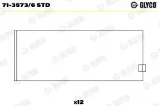 вкладыши шатунные к-кт! STD (6)\ BMW E28/E34-E39 2.4/2.5D M21/M51 83> 71-3573/6 STD GLYCO