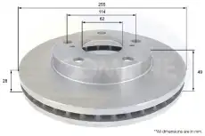 Тормозной диск COMLINE ADC0144V вентилируемый , передняя ось
