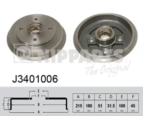 Тормозной барабан J3401006 NIPPARTS