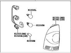 Фонарь задний TOYOTA / LEXUS 8155004170