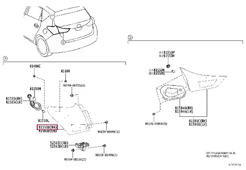 Фонарь задний TOYOTA / LEXUS 8155102A61