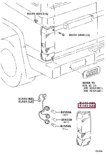 Фонарь задний TOYOTA / LEXUS 8156160460