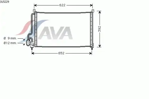 Радиатор кондиционера (конденсатор) AVA OL5229