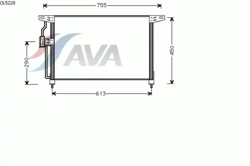 Радиатор кондиционера (конденсатор) AVA OL5228