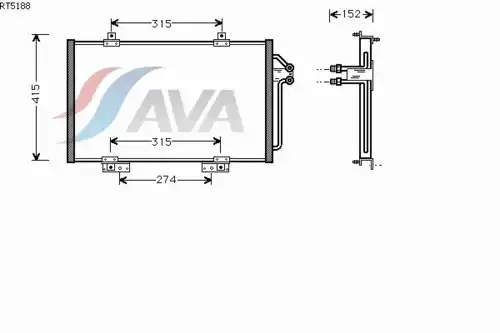 Радиатор системы охлаждения двигателя AVA RT5188
