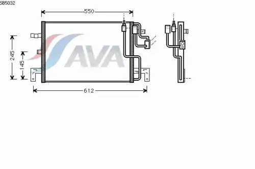Радиатор кондиционера (конденсатор) AVA SB5032