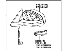 MIRROR ASSY, OUTER R 879100E150 TOYOTA / LEXUS