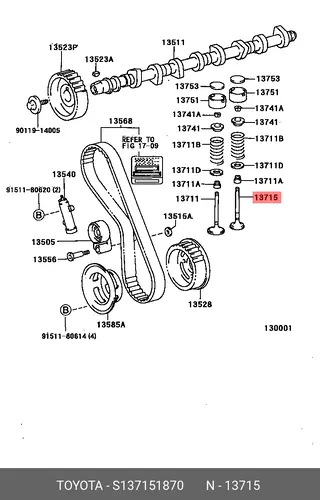 S137151870 КЛАПАН TOYOTA / LEXUS