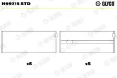 вкладыши HL к-кт ! \ MB W124/W201 1.8-2.3D M102/M111/OM601 86> std (5) H997/5 STD GLYCO