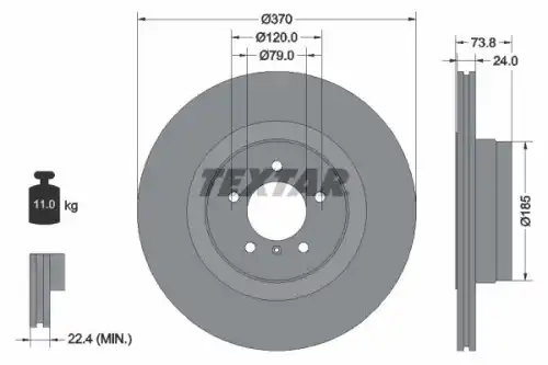 Тормозной диск TEXTAR 92155203