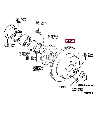 Тормозной диск TOYOTA / LEXUS 4243122170