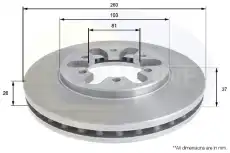 Тормозной диск COMLINE ADC0220V вентилируемый , передняя ось