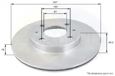 Тормозной диск COMLINE ADC0242V вентилируемый , передняя ось
