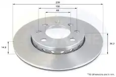 Тормозной диск COMLINE ADC1454V вентилируемый , передняя ось